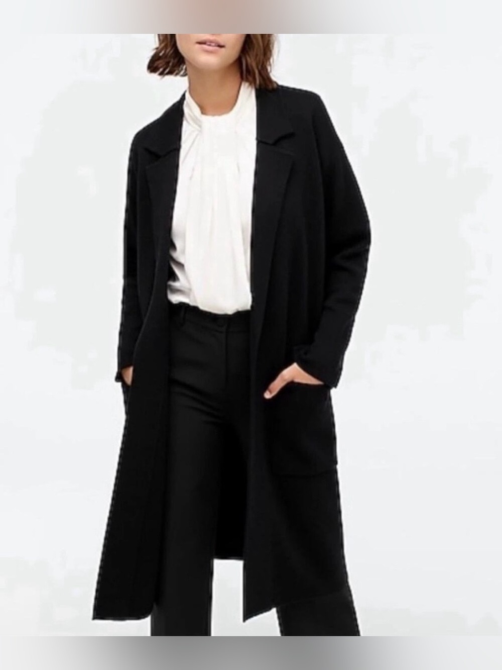 J. Crew Ella Open-Front Long Sweater-Blazer Size XS